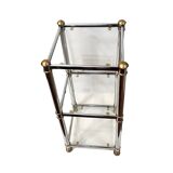 Chrome-plated glass table, shelf, Signal, 1990s.