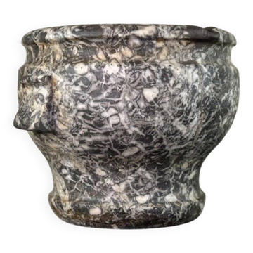 Large grey marble mortar from the Ardennes, 18th century.