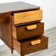 Midcentury Uniflex Walnut And Beech Concave Desk Designed By Gunther Hoffstead .