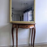 Large gilded wooden mirror 78 x 96 cm