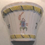 Vase bouquetiere faience enamelled of la Rochelle - XVIIIth century