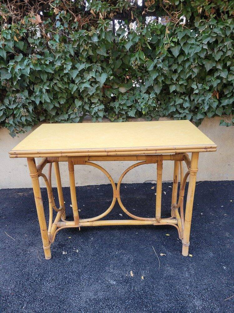 Vintage rattan table