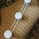 Coat rack vintage metal white 3 hooks