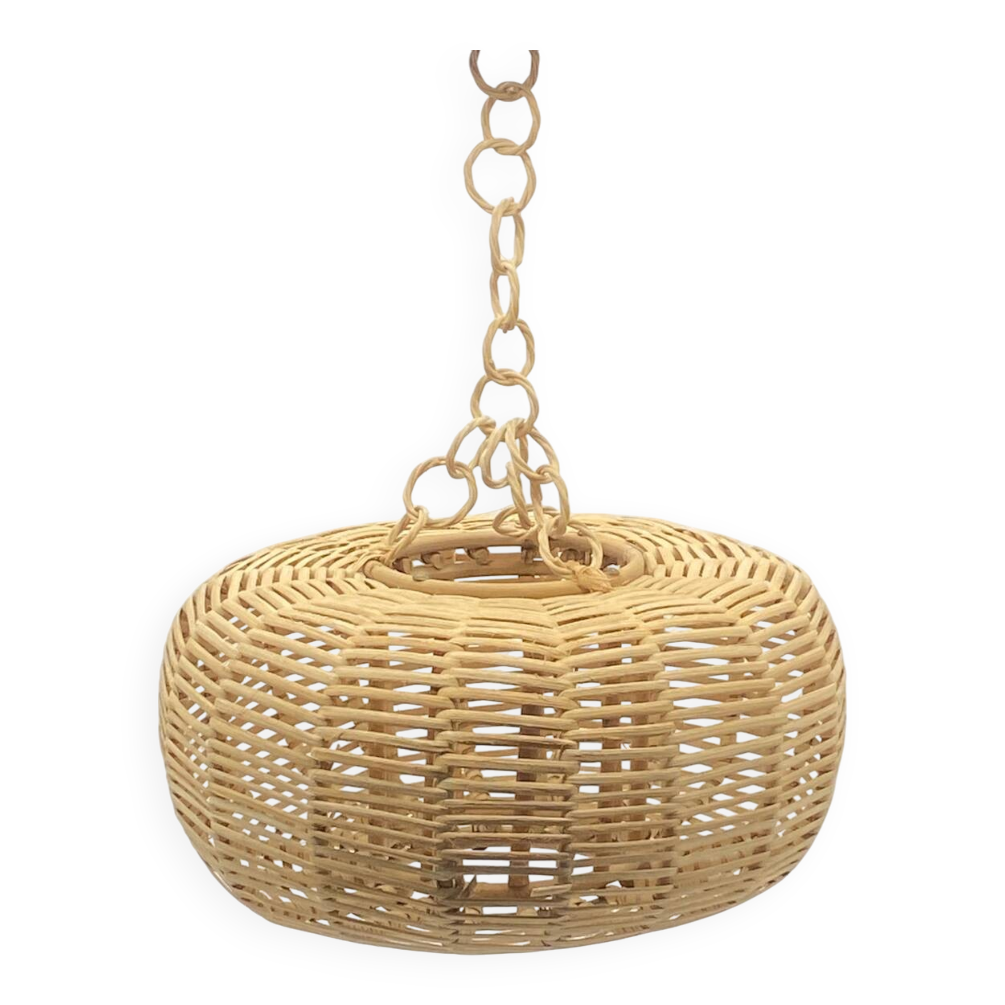 Pendant light / lamp in rattan / wicker / natural fibers, vintage