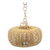 Suspension / Lampe en rotin / osier / fibres naturelles, vintage