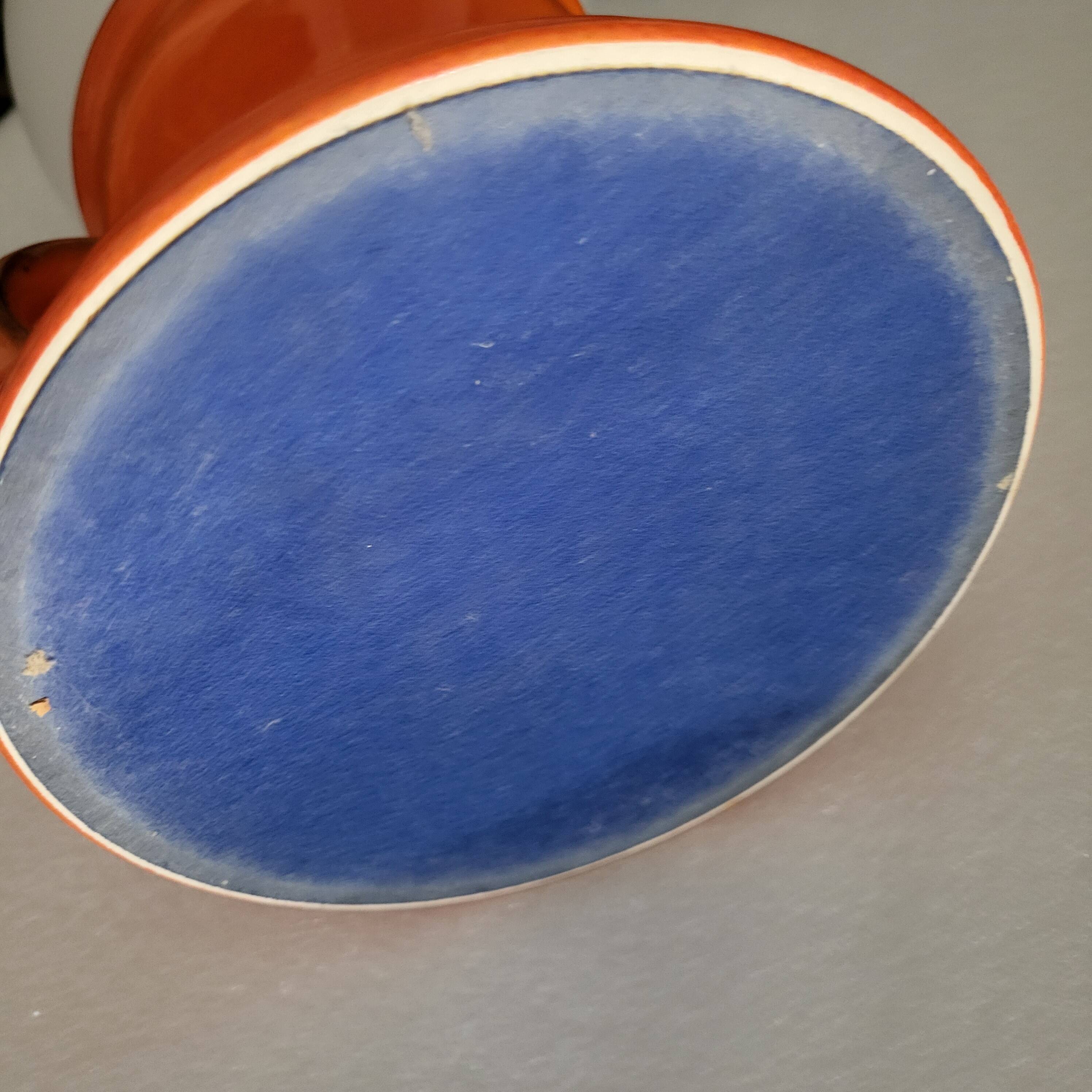 Orange ceramic lamp, Space Age, West Germany, 1960-70