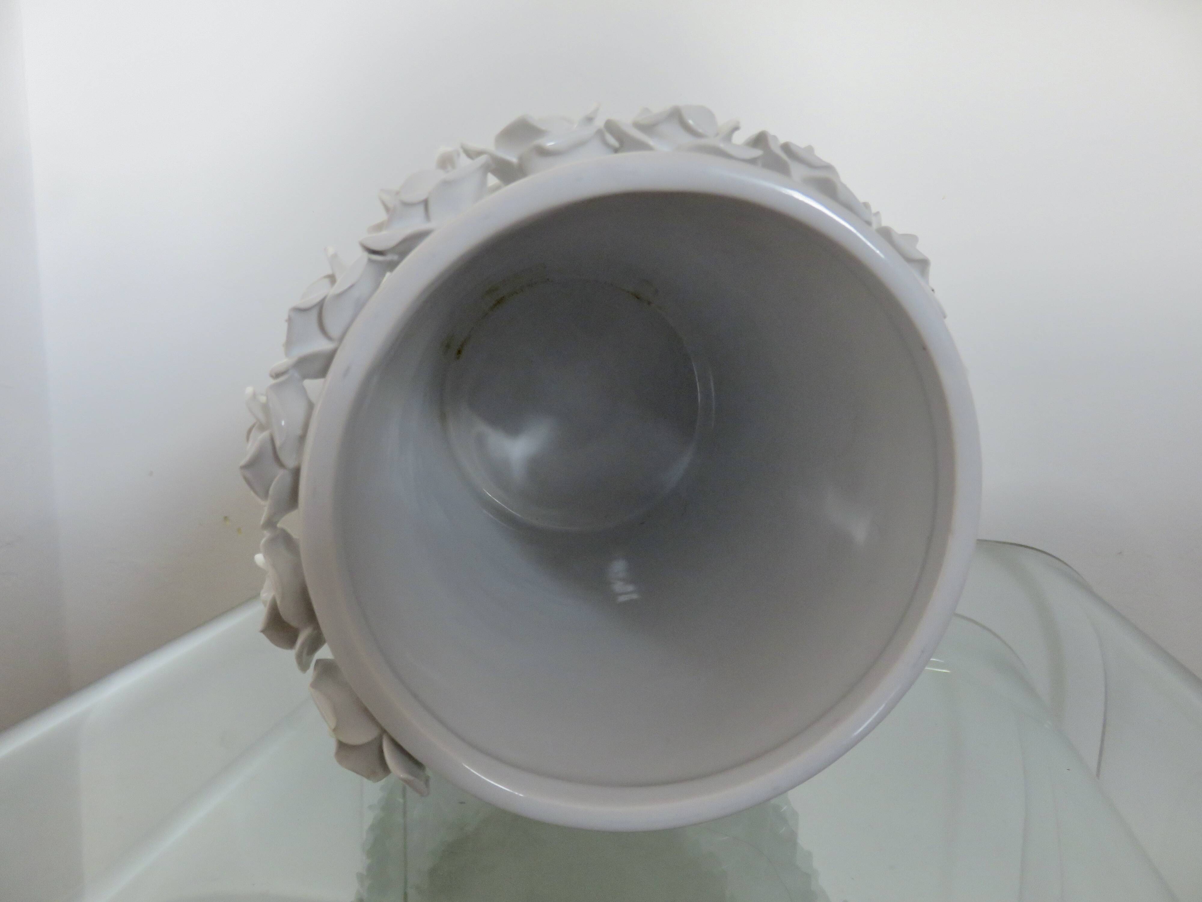 White slip ceramic vase, Italy, 1980s