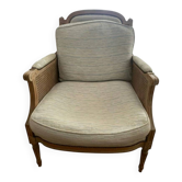 Chic bohemian caned armchair