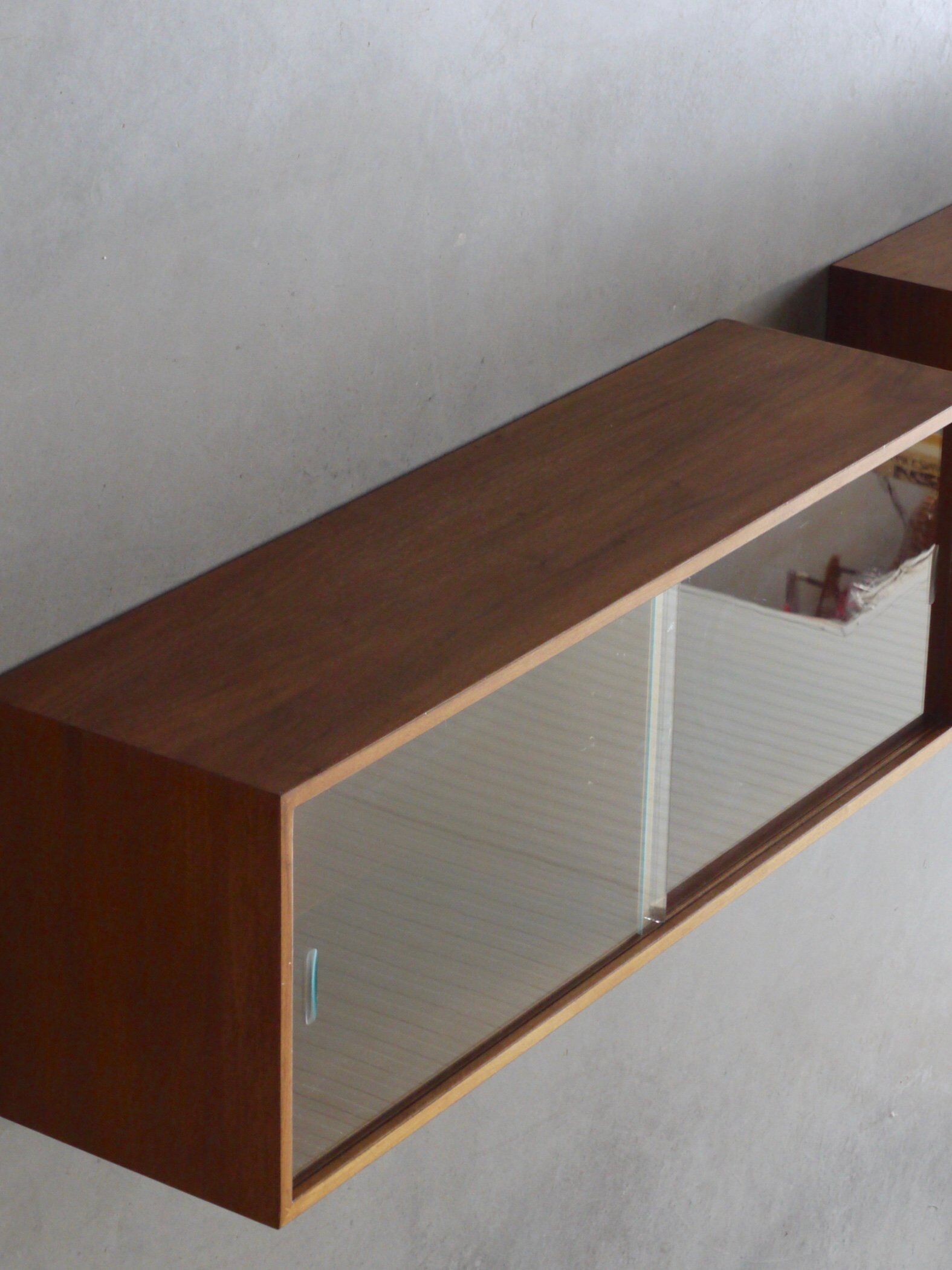 Large Danish Walnut Wall-Mounted Cabinets. 1960s, Set of 2