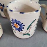 Set of 5 glazed ceramic coffee mugs