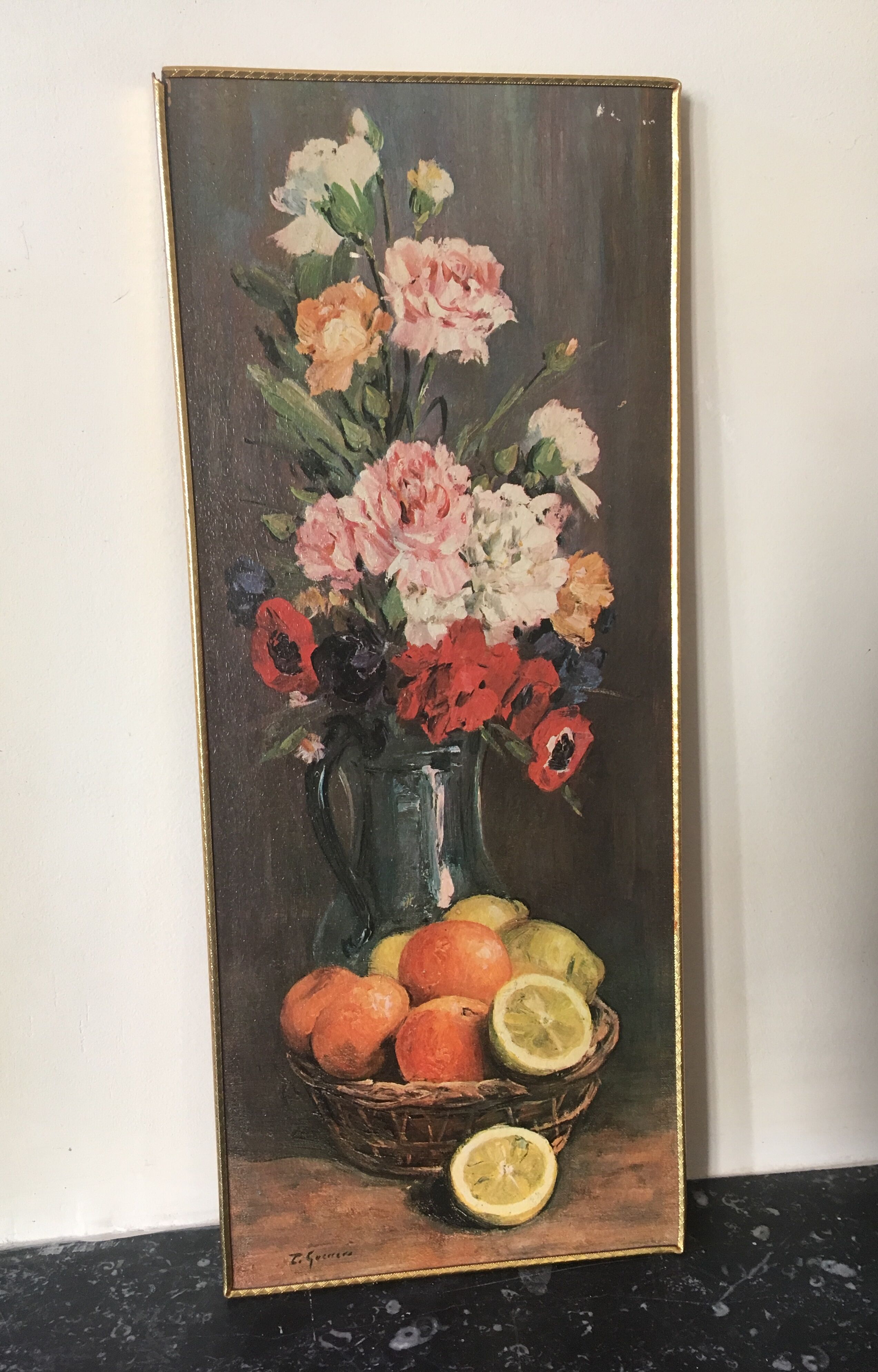 Tableau fleuri nature morte