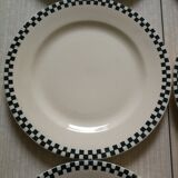 Set of 6 plates Damier Terre de fer Salins