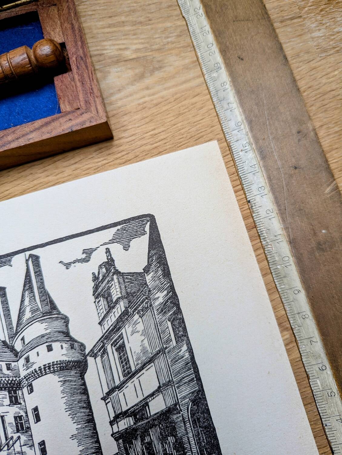 The Château de Langeais, printed in 1933, vintage engraving
