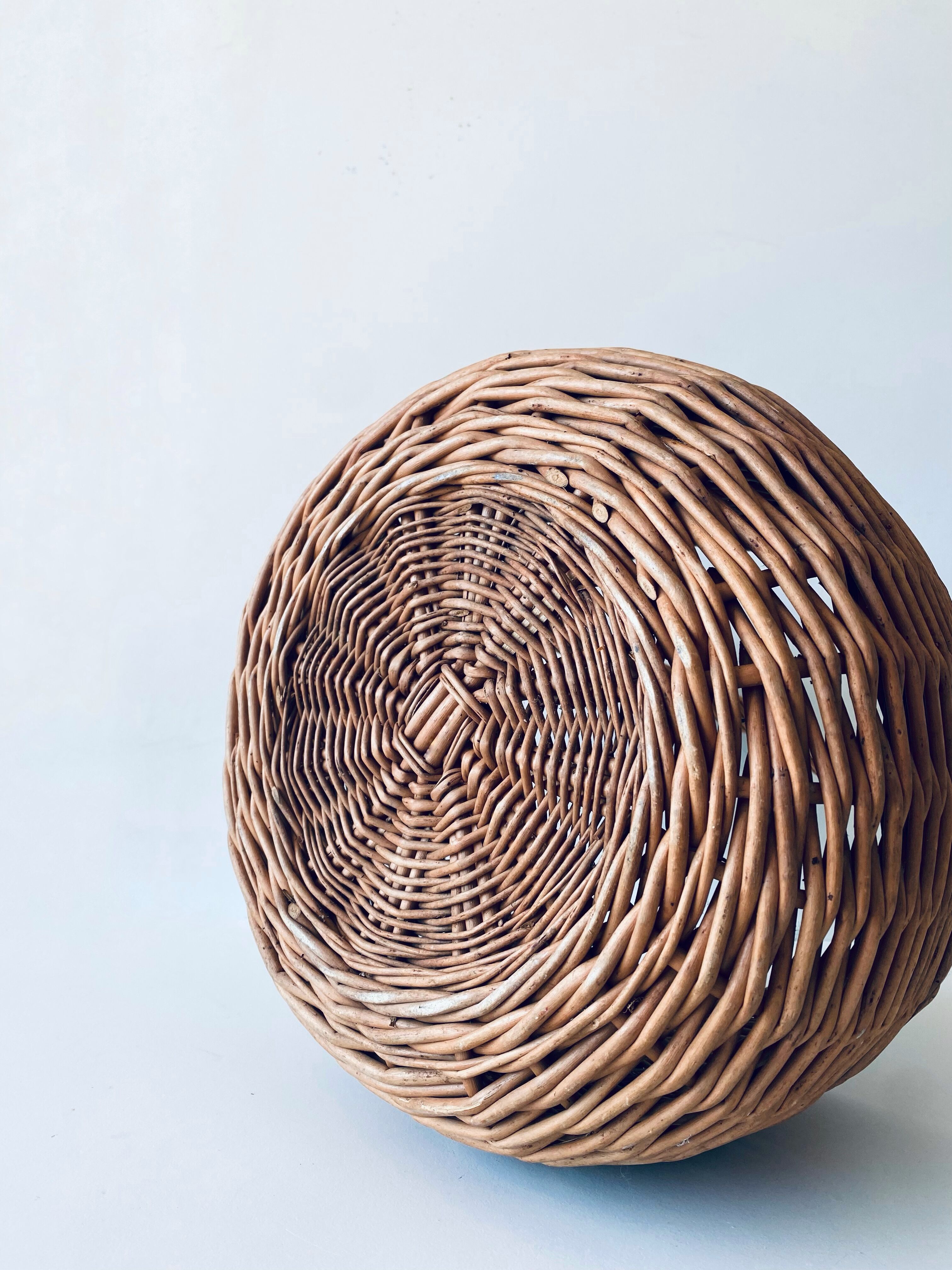 Large round wicker basket