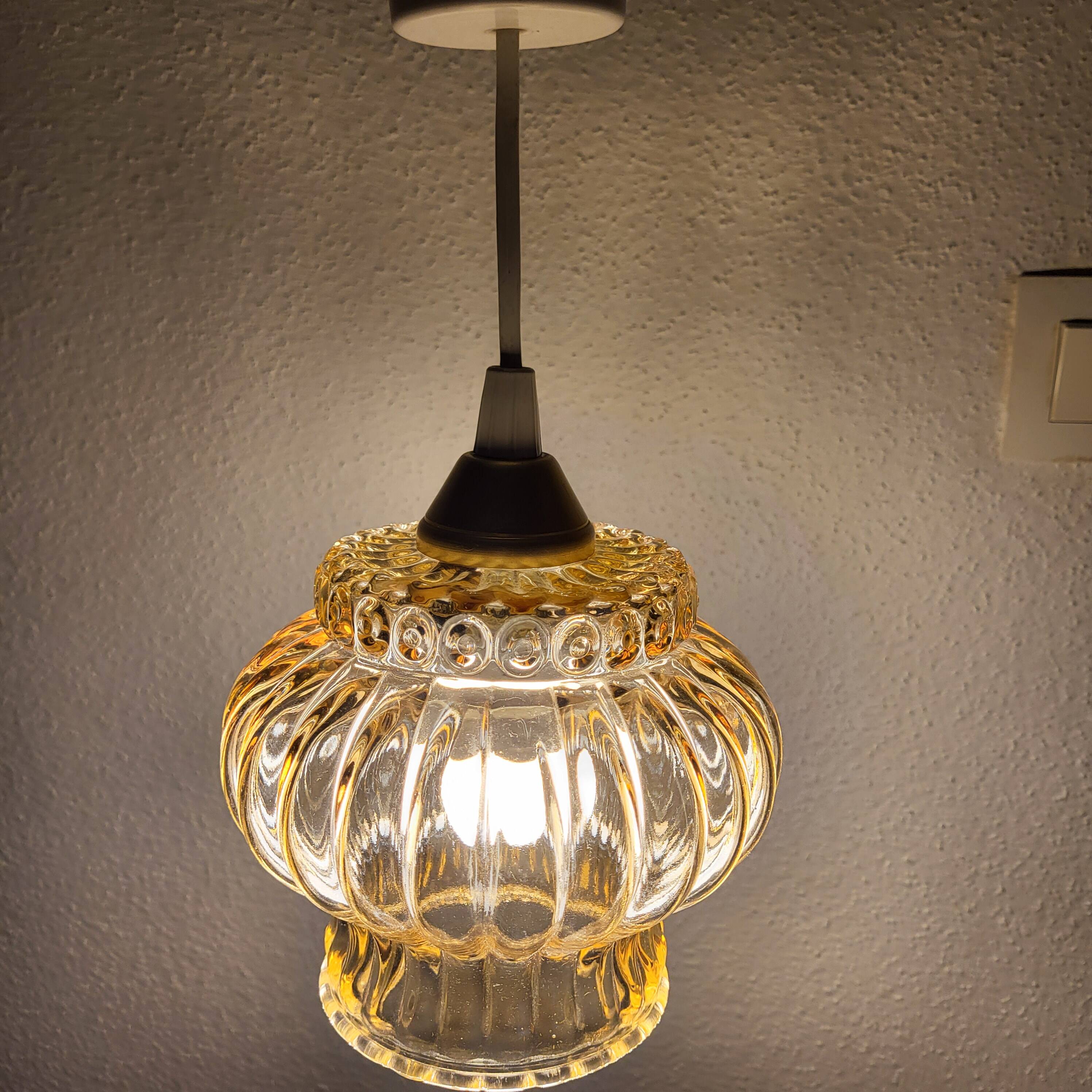 amber space age globe suspension, 1970