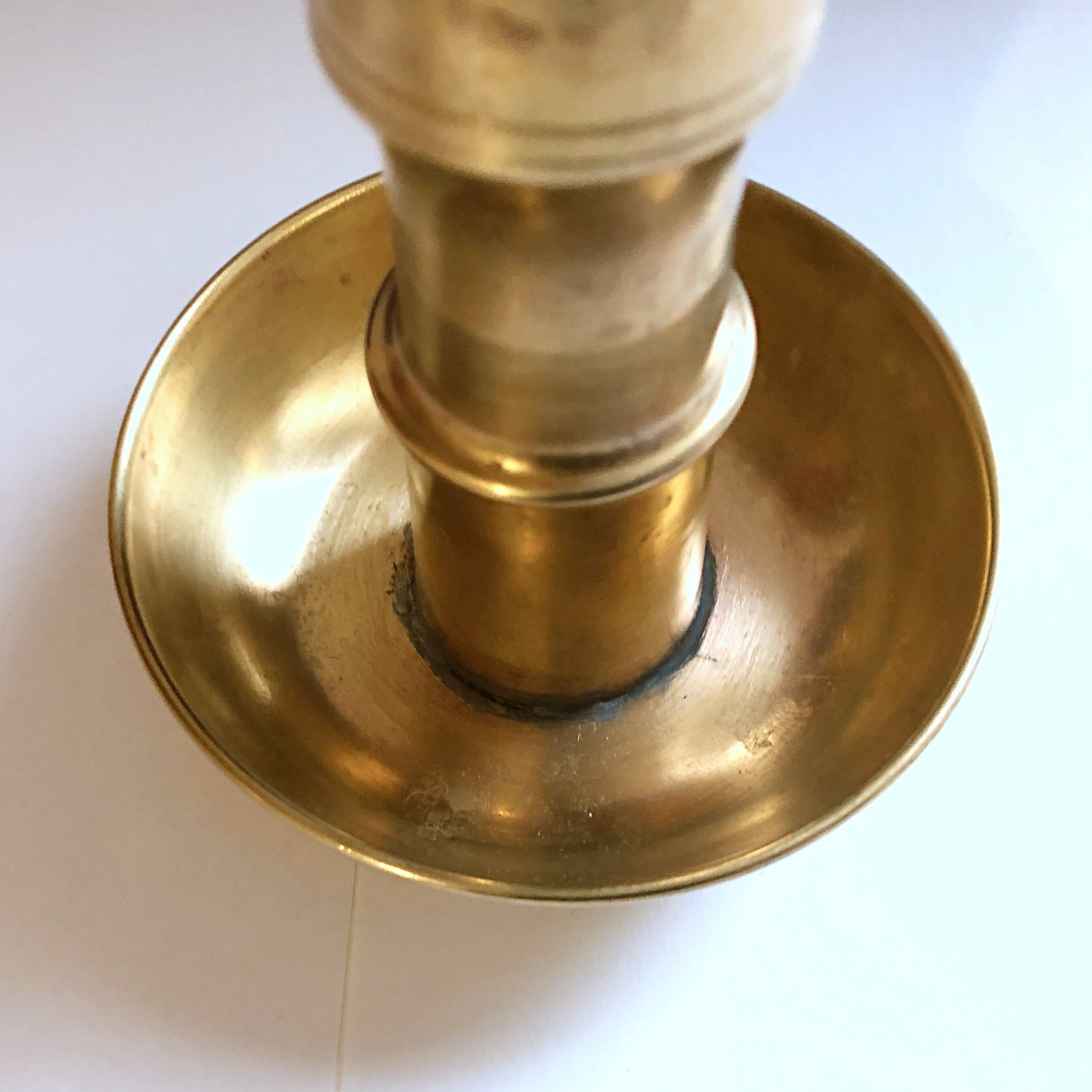 Large artisanal hand candle holder cellar rat gilded copper vintage atypical