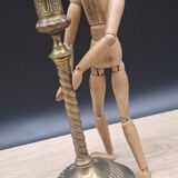 Antique brass candle holder