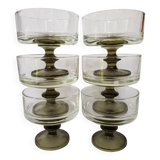 Ensemble de 6 tasses à dessert à pied vert par Venam Italie 1970