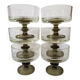 Ensemble de 6 tasses à dessert à pied vert par Venam Italie 1970
