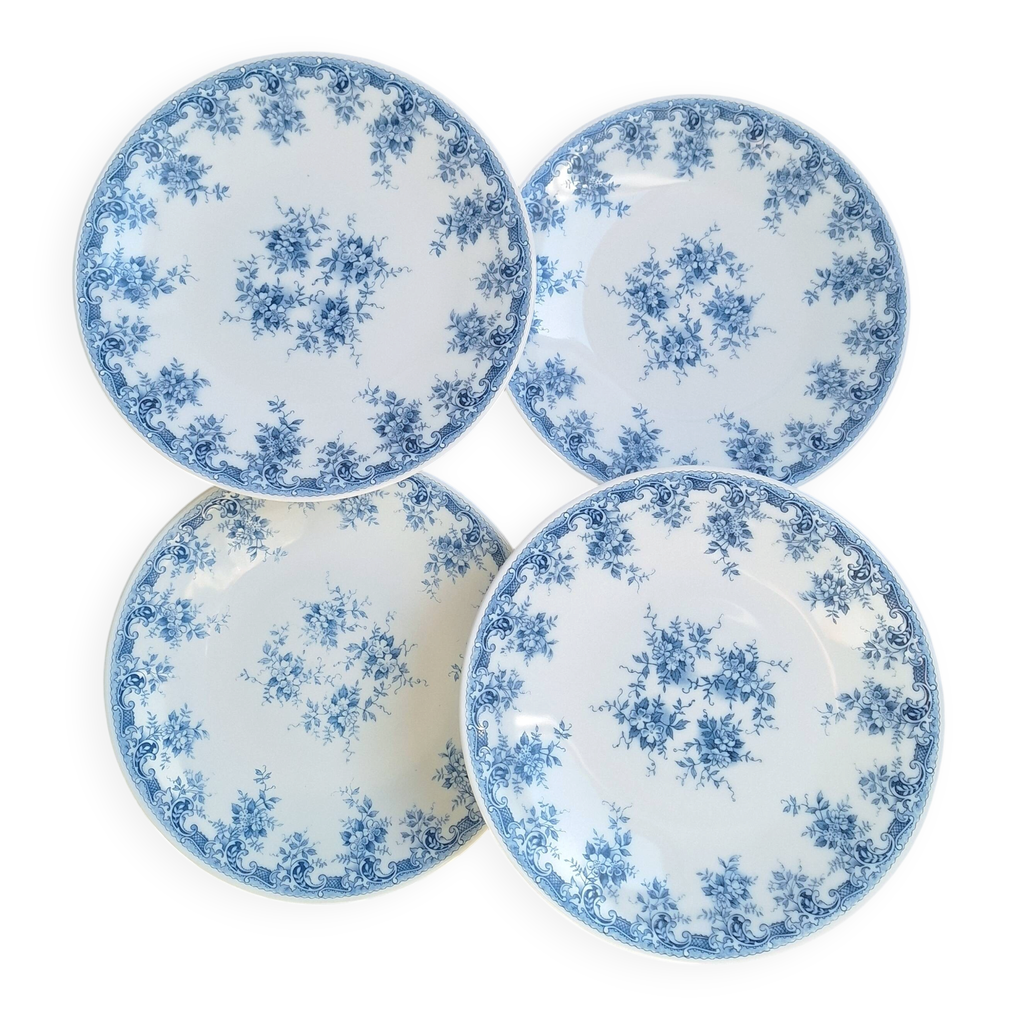 Blue Rivanel flat plates from the 1950s.