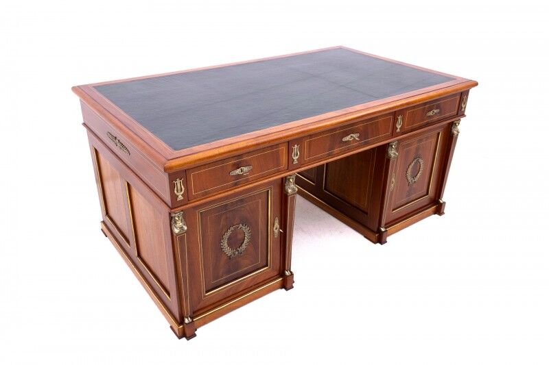 Large double-sided Empire-style desk, France, circa 1870. After renovation.