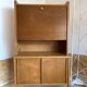 1950s oak secretary with sliding doors