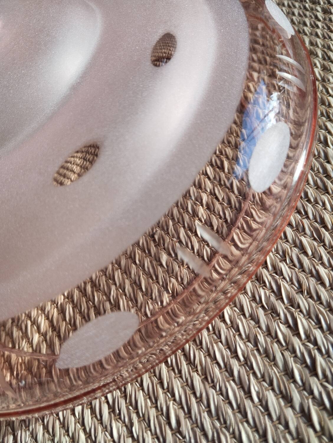 Art Deco pink glass lampshade