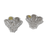 Lot of crystal flower candle holders.