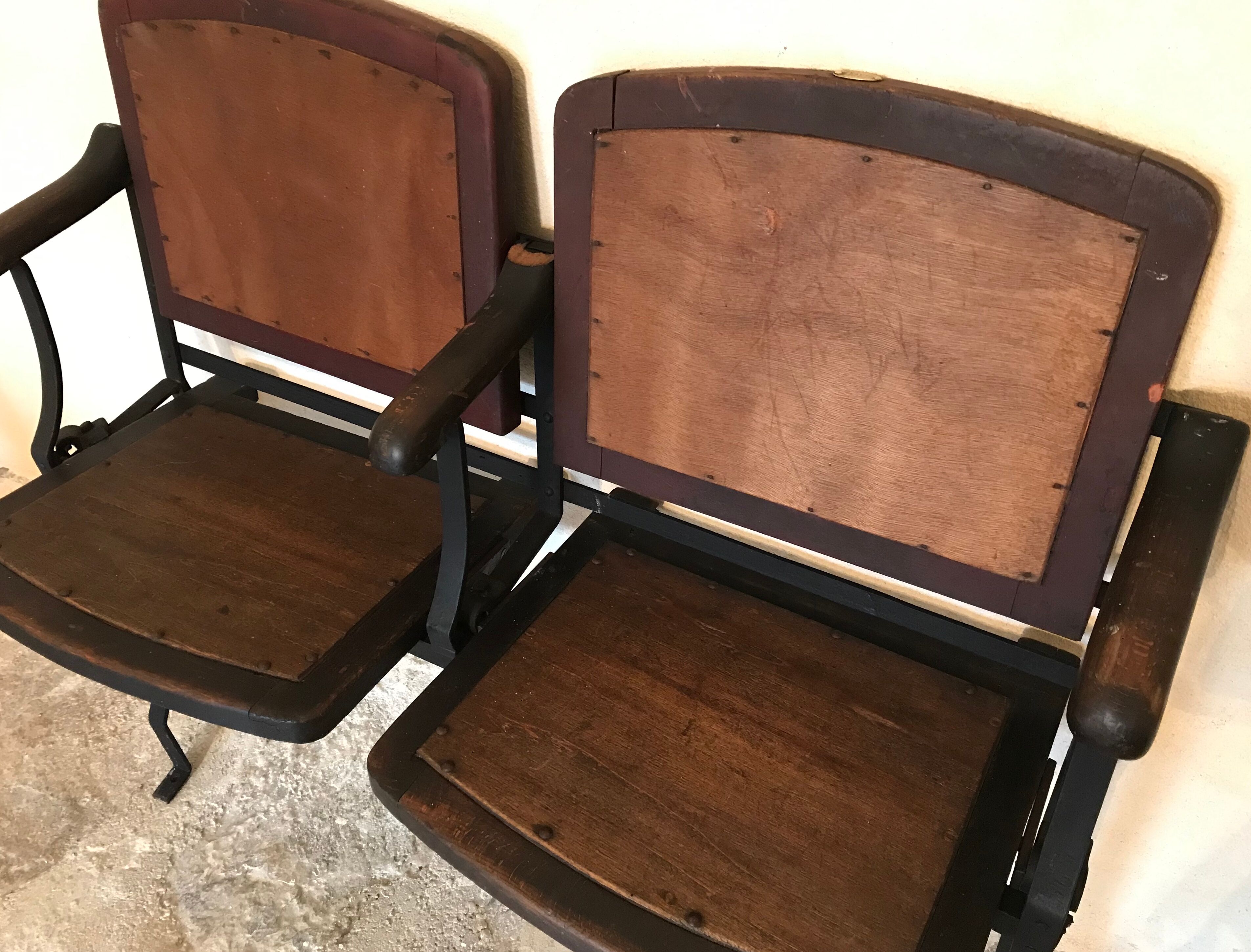 Theatre bench folding seat, pre-war