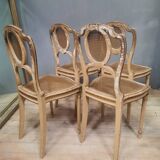 Set of 4 Napoleon III caned chairs