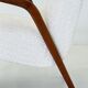 Italian mid-century lounge chair in cherry wood with white bouclé