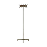 Industrial Belgium Steel and Teak Free Standing Coat Rack 1950s