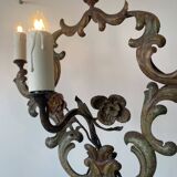 Florentine floor lamp in old painted sheet metal