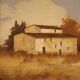 Tableau signé paysage avec une petite maison du 20ème siècle