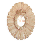 Miroir ovale en plâtre peint