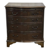 1950s English mahogany chest of drawers with one shelf