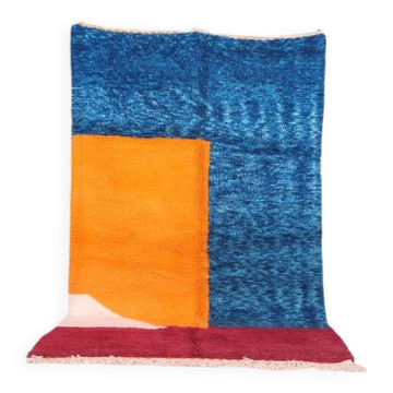 Handmade traditional Berber rug with colourful patterns, size 150/250cm.