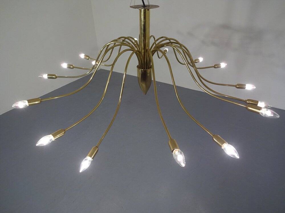 Large Italian brass chandelier, 1960s