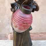 Art nouveau bronze lamp, by léo laporte blairsy et daum
