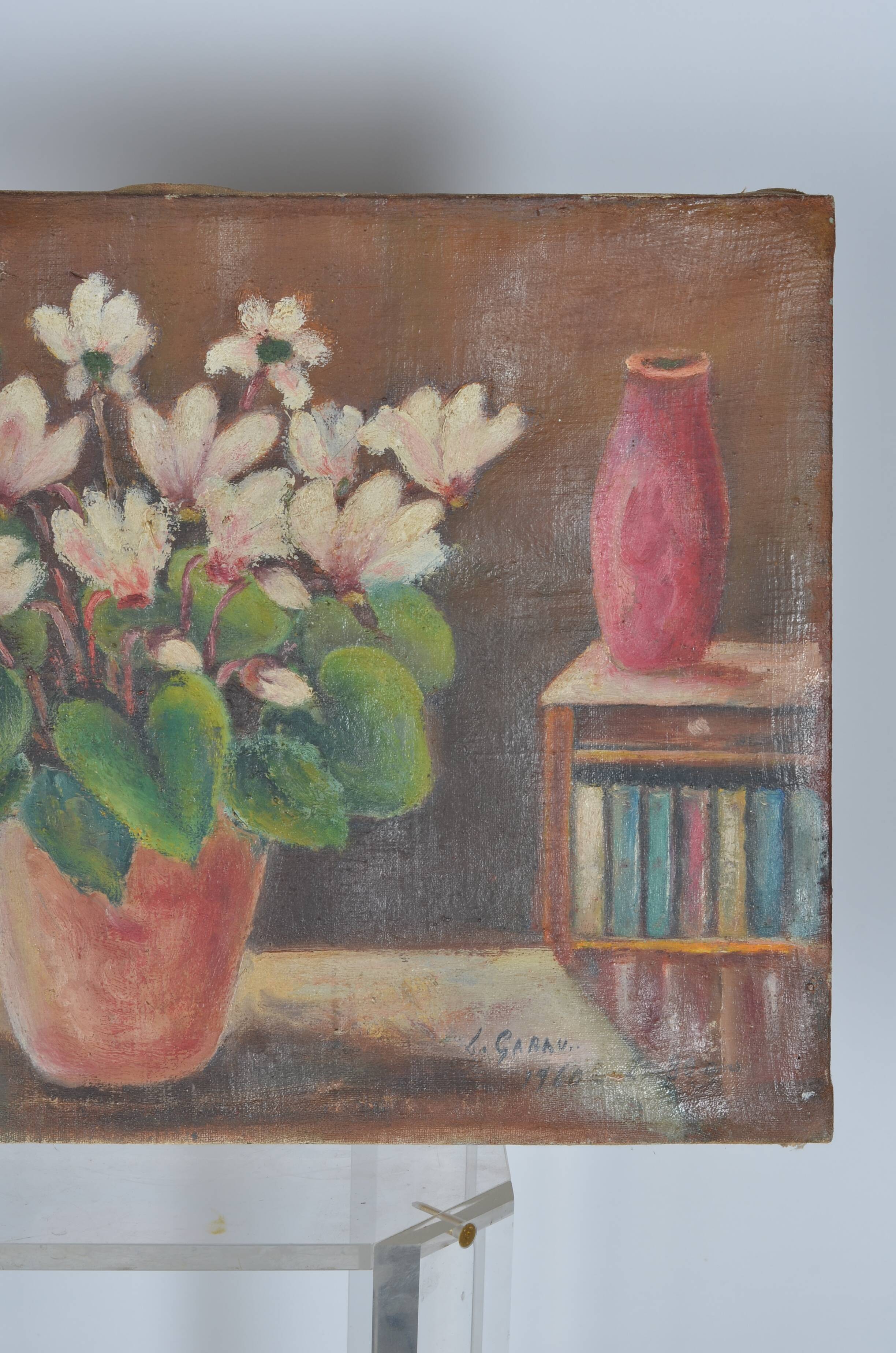 Huile sur toile bouquets de fleurs
