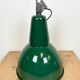 Industrial green enamel factory lamp with cast iron top, 1960s