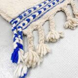 Tapis blanc avec des rectangles bleus 150cmx250cm
