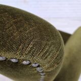 1970s, Danish lounge chair, high, furniture velour, ash wood legs.