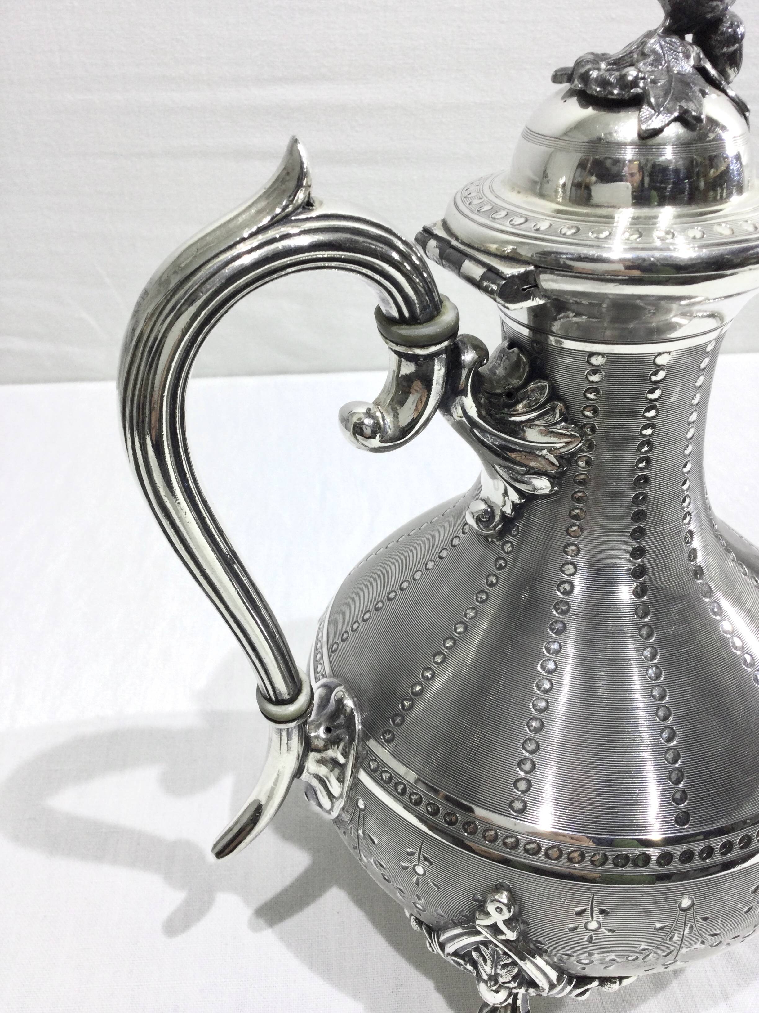 Silver metal teapot