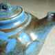 Vernified and flamed sandstone teapot, and its milk pot