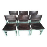 6X Vintage Dining Table Chairs