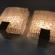Paire d’appliques dalle de verre et laiton design 70