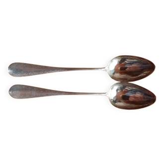 12 silver teaspoons Minerva hallmark