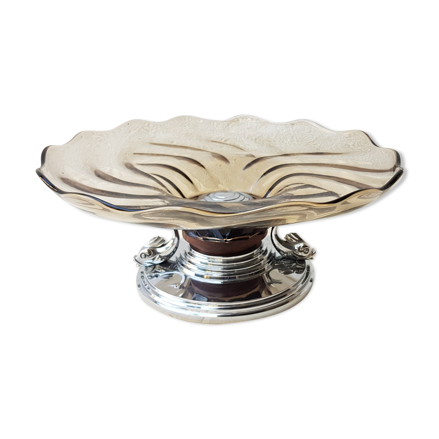 Glass cut smoked art deco