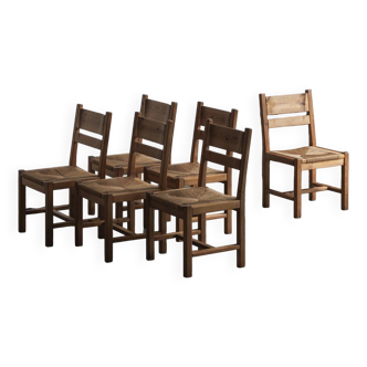 Set of 6 dining chairs by Tage Poulsen, Denmark, 1970s